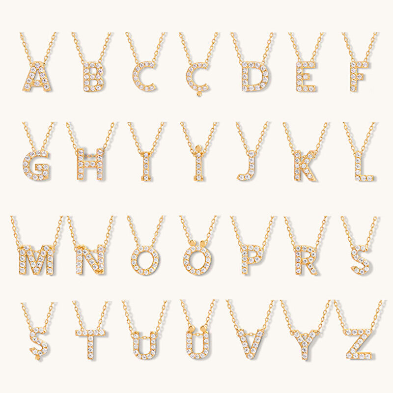 14 Ayar Sarı Altın T Harf Kolye